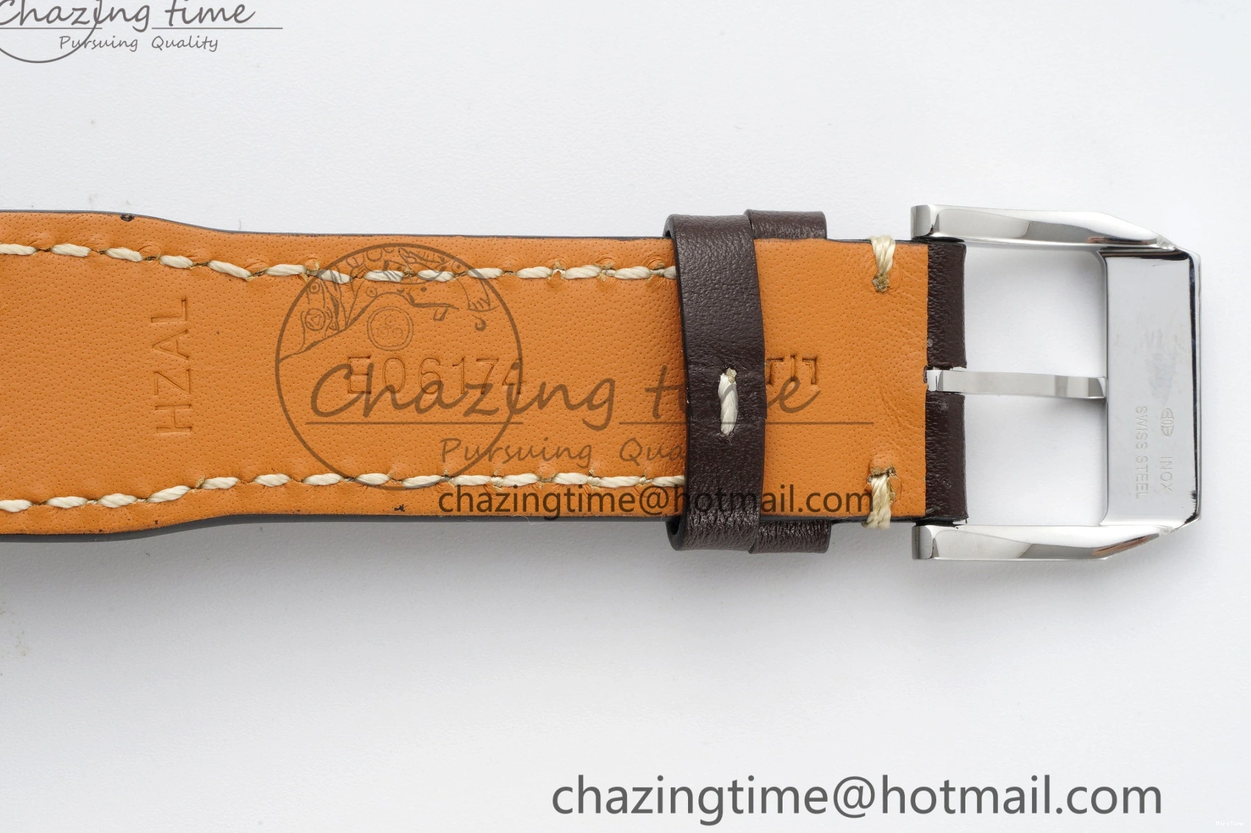 MIROTIME 0323 Pilot Chrono SS AZF 1:1 Best Edition Blue Dial on Brown Leather Strap A TimelessDesign 7060